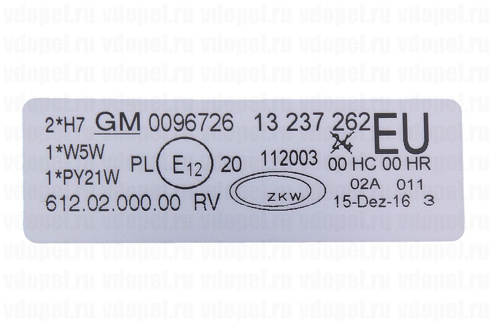 GM 93188580  - Фара Корса C 04- ZIZALA-type прав. (с линзами). GM 